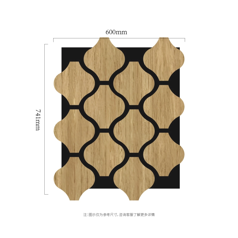 Модулен MDF-върху PET акустичен стенен панел Clover Chain